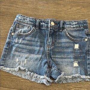 Art Class Blue Denim Frayed Shorts